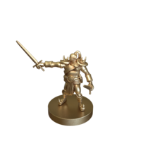 half orc barbarian two swords by Roleplaying Miniatures