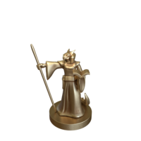 female dragonborn wizard staff and book by Roleplaying Miniatures