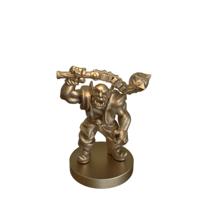 Orc with Mace Whip  by Fabio Schizzo in 32 mm Ancient Bronze