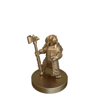 Beagle Cleric with Warhammer and Spell Book by Duncan Shadow
