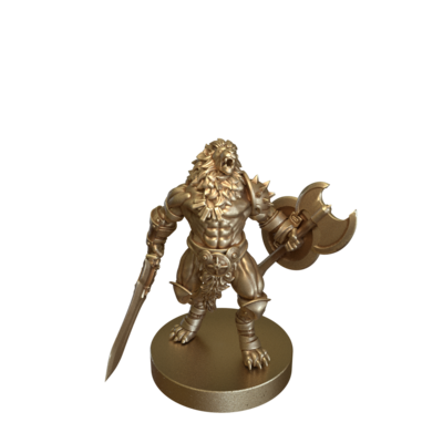 Tabaxi Lion Barbarian Roar by Epic Miniatures
