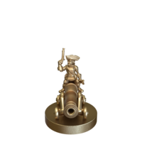Gnome Male Artillerist Artificer on a cannon by Printed Obsession
