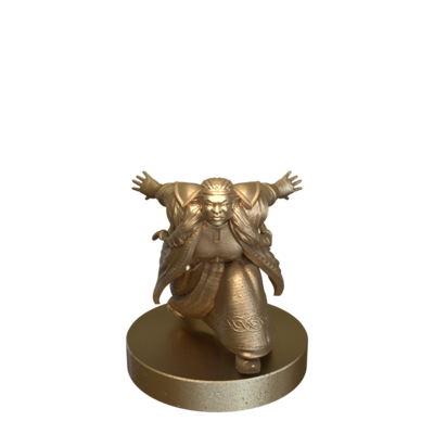 Fire Dwarf Female Attacking by Epic Miniatures